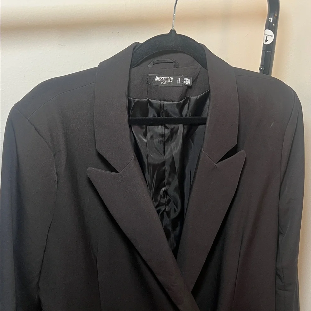 Missguided Black Blazer Single Button Dress - Picture 2 of 4